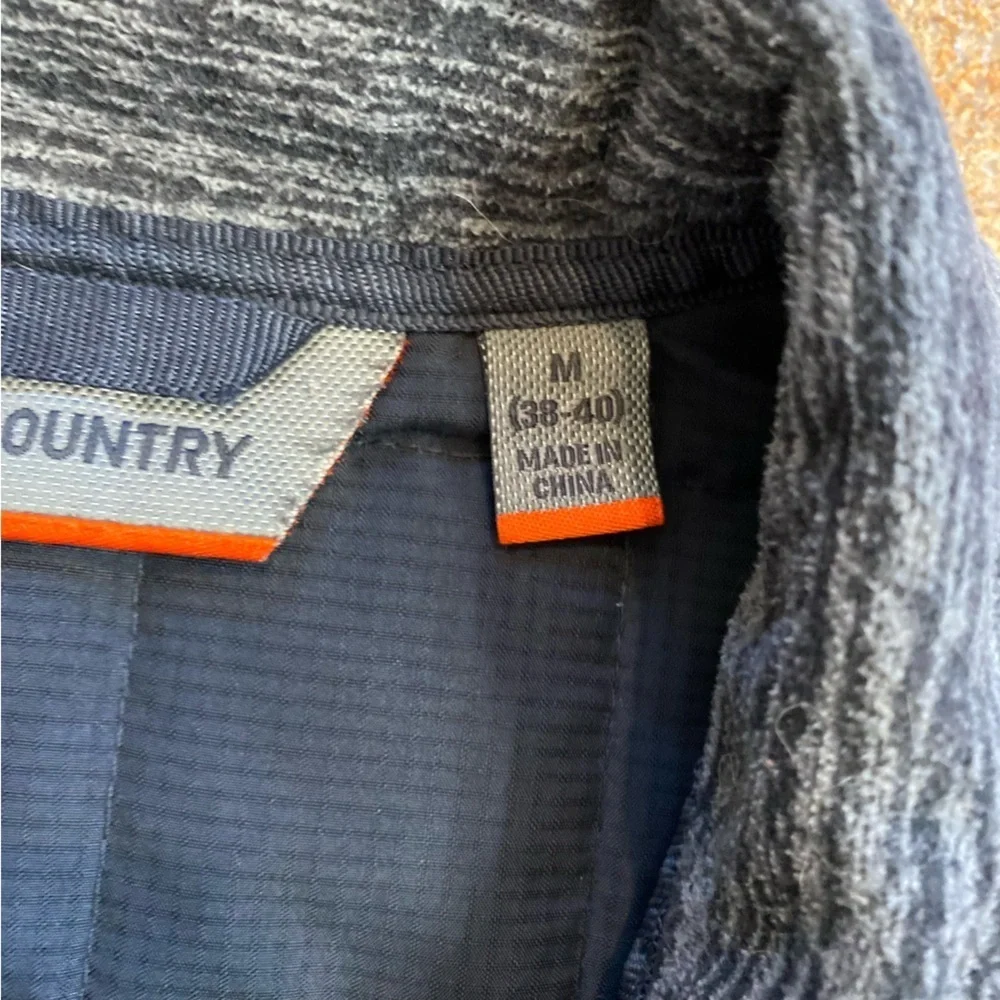 Free Country Fleece Lined Zipper Jacket Black Grey Men’s Medium 38-40